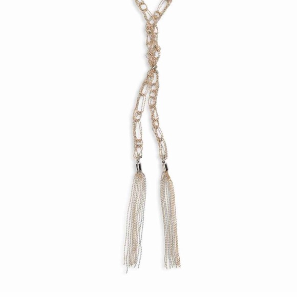 Braided Loop Chain Necklace 2-Tone NWT - Picture 8 of 10